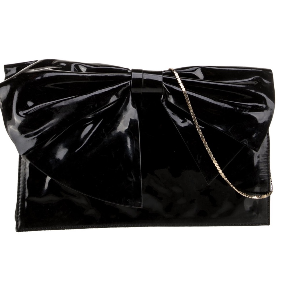Valentino Soft Patent Leather Shoulder Bag & Clutch with Bow